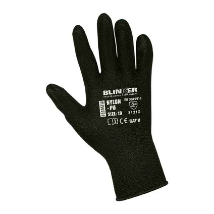 SCHWARZER NYLON+PU-HANDSCHUH
