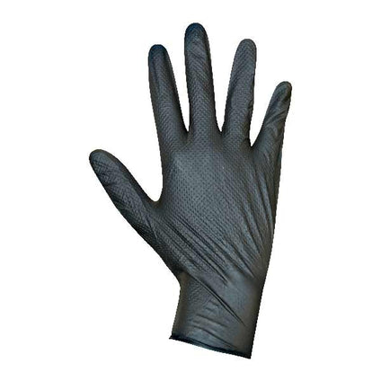 SCHWARZE EINWEGHANDSCHUHE MIT HOHEM GRIP, TL (8,5) (100UND)